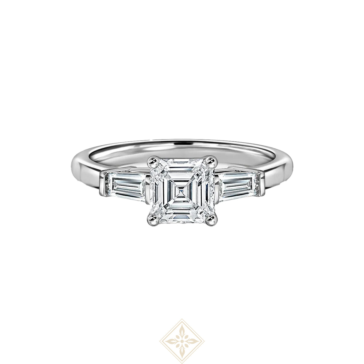 Asscher with Baguette Trilogy