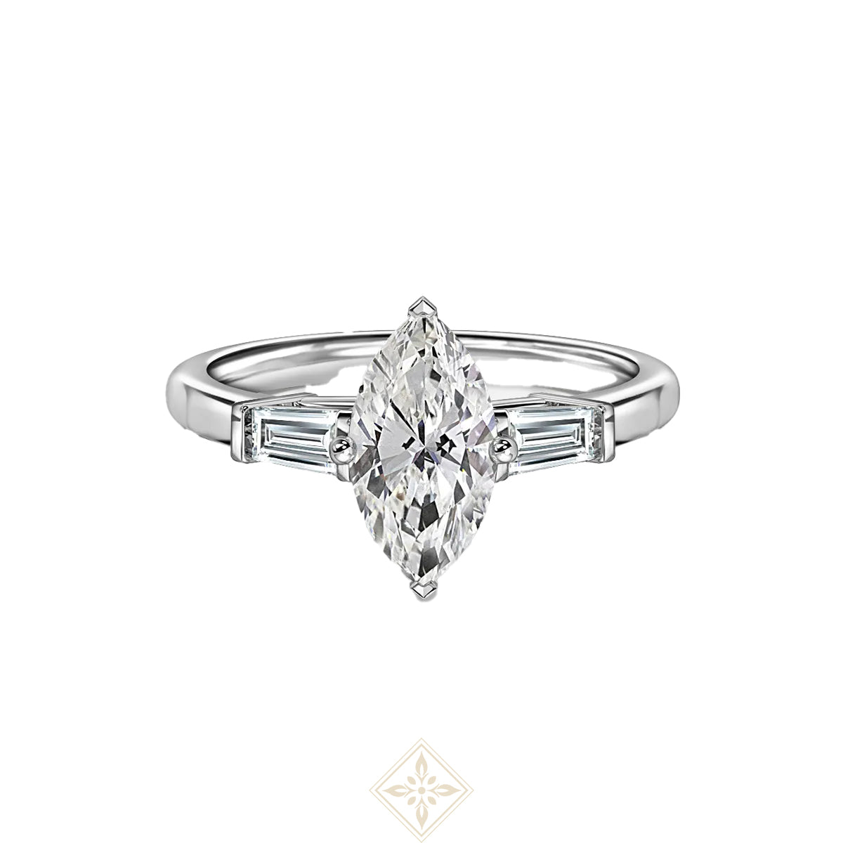 Marquise with Baguette Trilogy