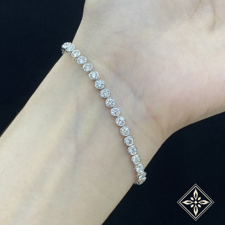 Bezel Set Diamond Tennis Bracelet