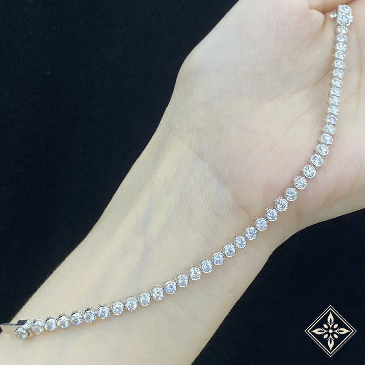 Bezel Set Diamond Tennis Bracelet