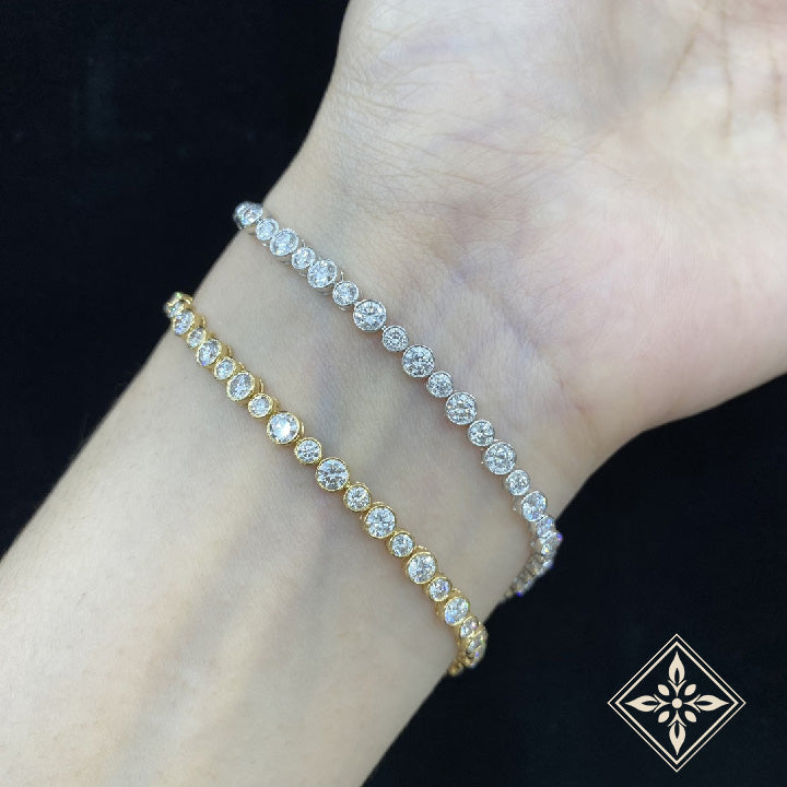 Bezel Set Diamond Tennis Bracelet