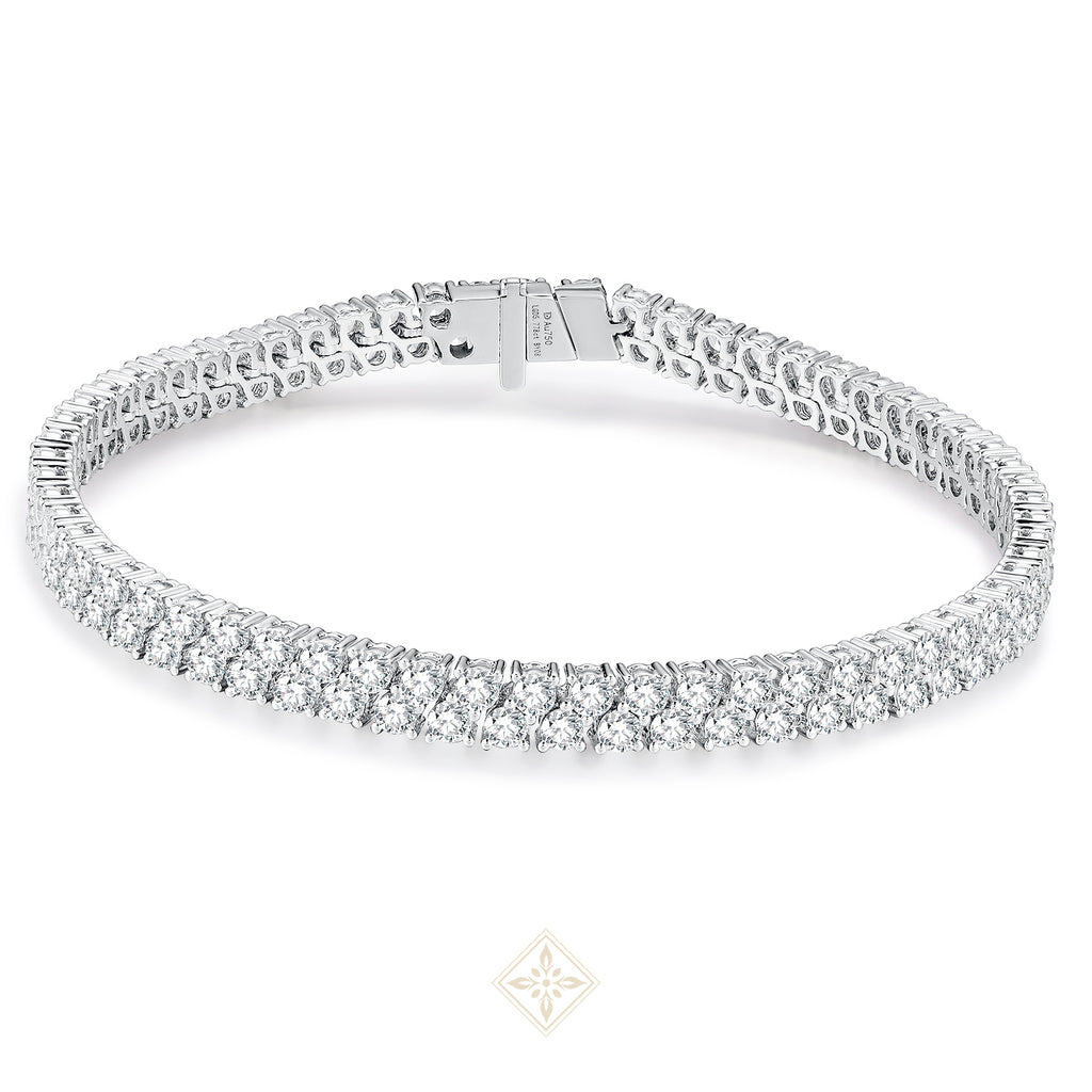 Double Round Cut Tennis Bracelet