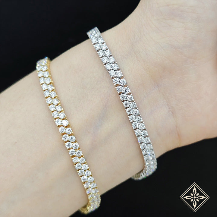 Double Round Cut Tennis Bracelet