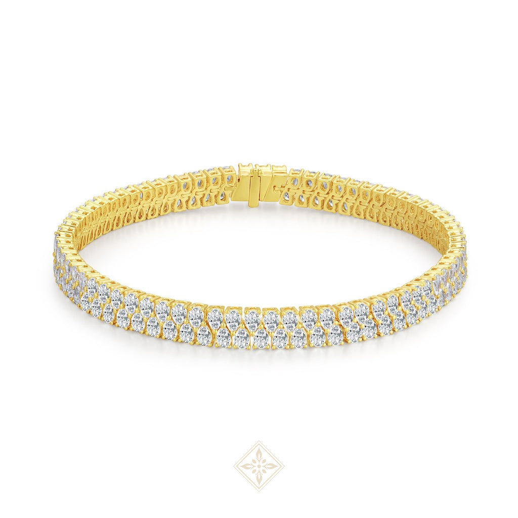 Double Row Pear Diamond Bracelet