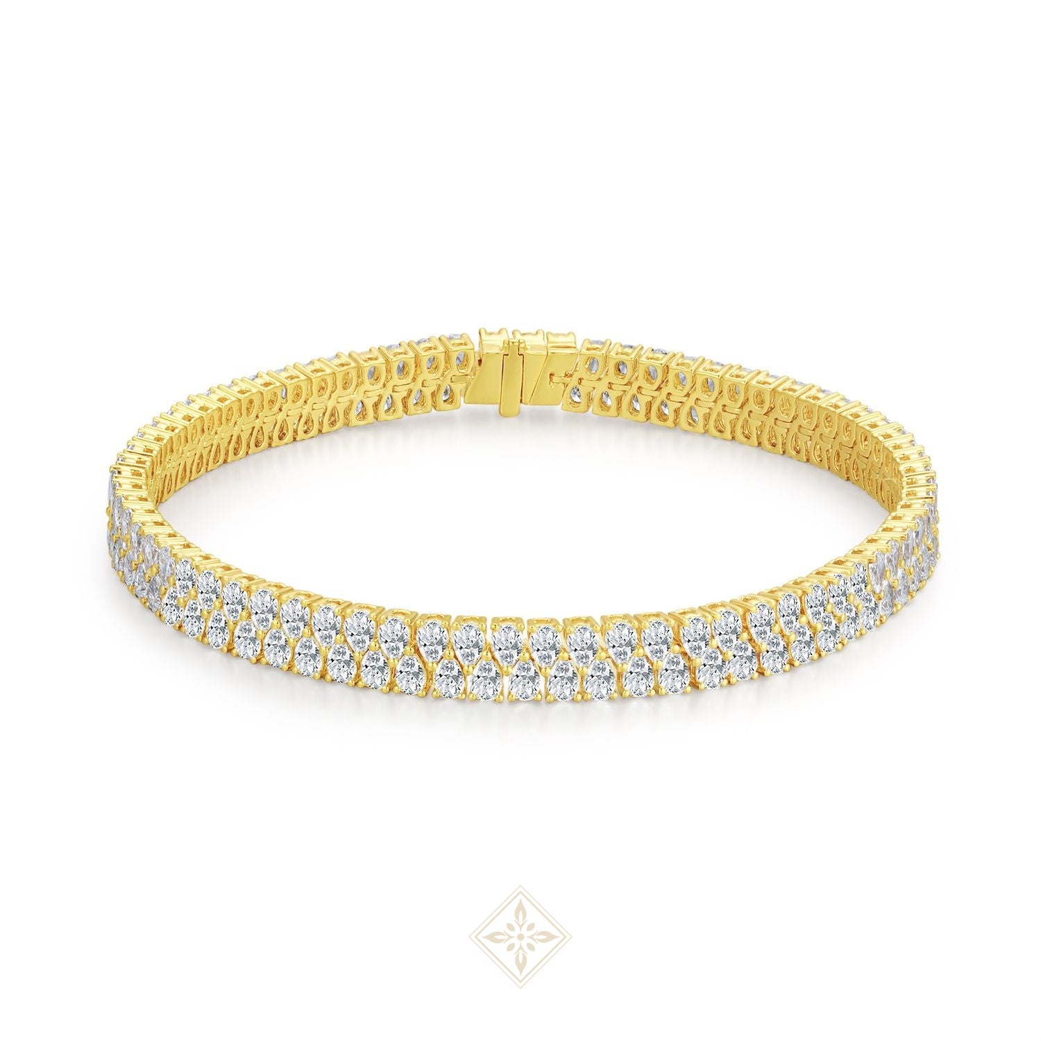 Double Row Pear Diamond Bracelet