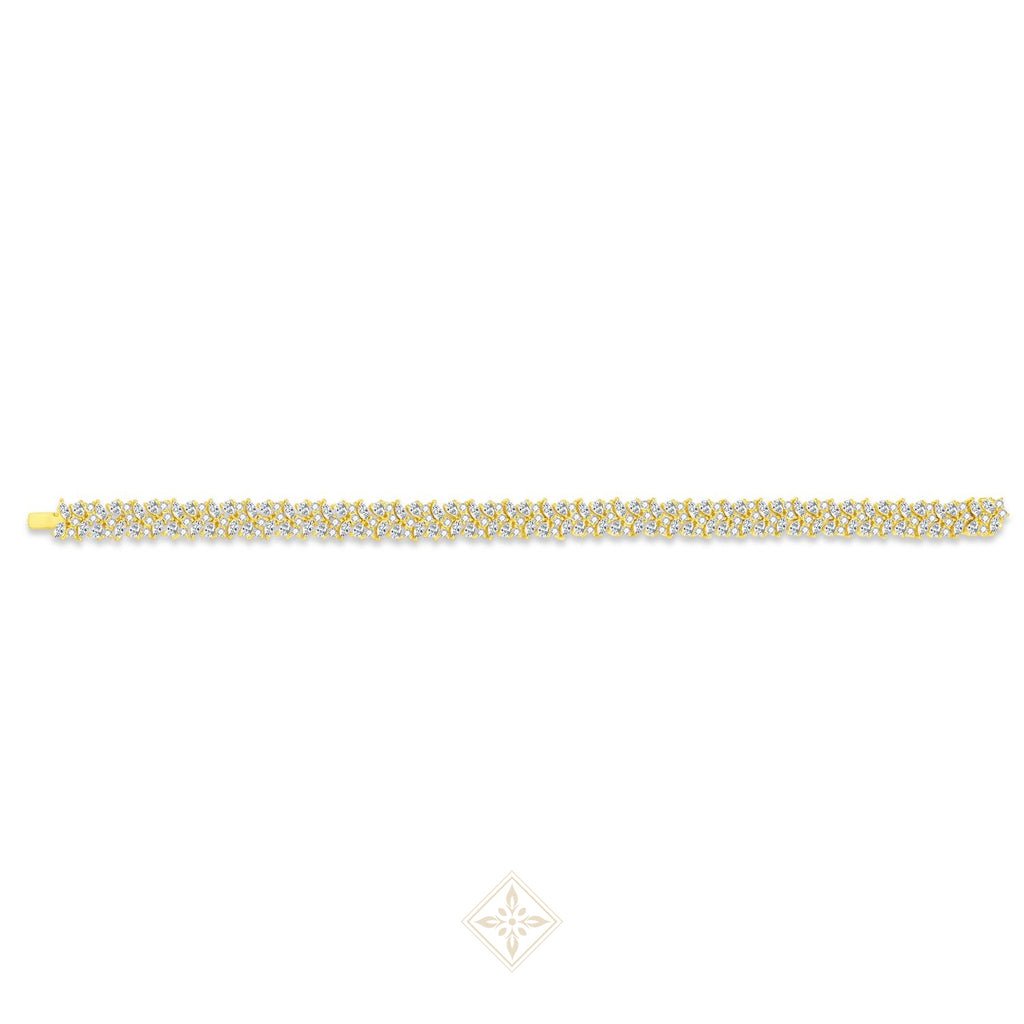 Double Row Pear Diamond Bracelet