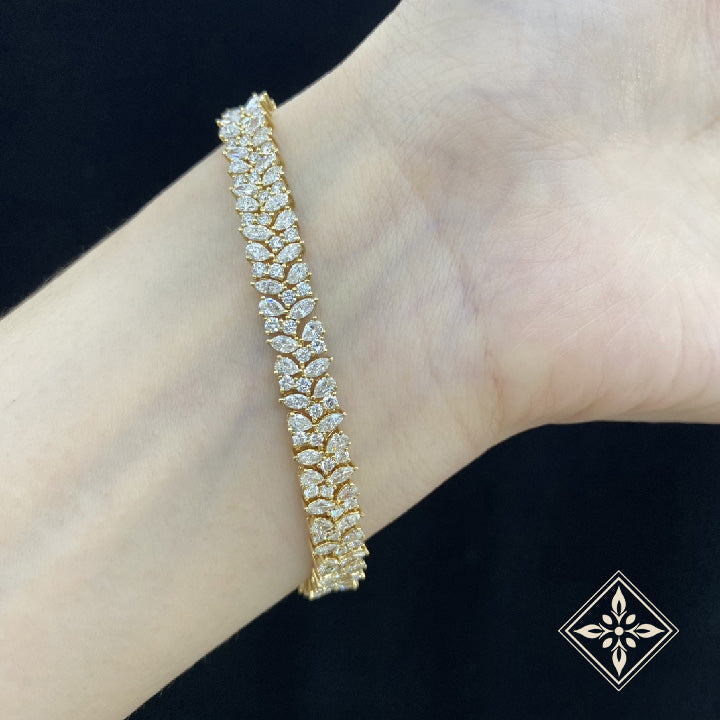 Double Row Pear Diamond Bracelet