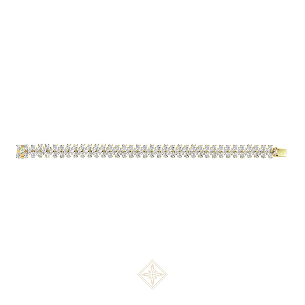 Triple Row Pear Shape Diamond Bracelet