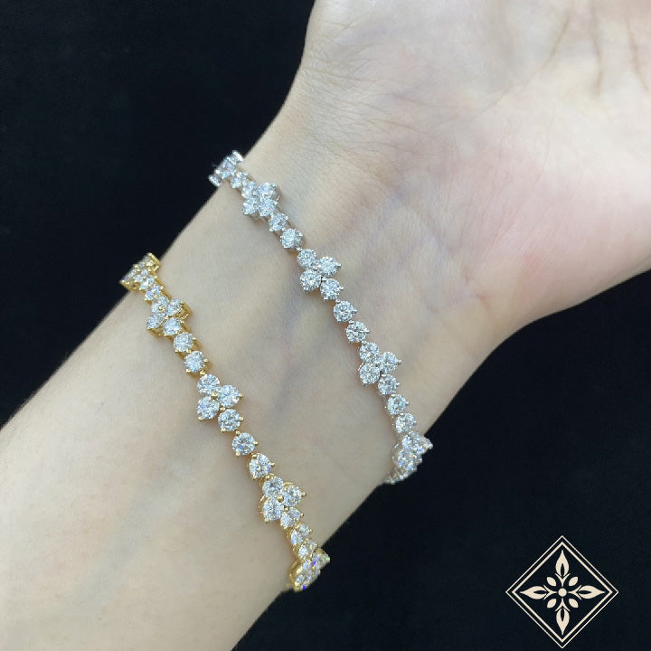 Round Diamond Cluster Bracelet