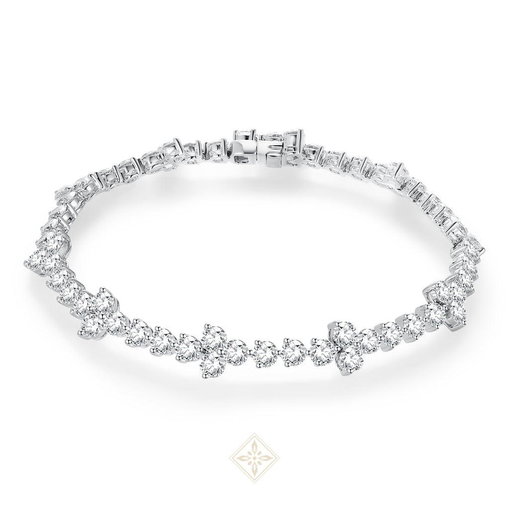 Round Diamond Cluster Bracelet