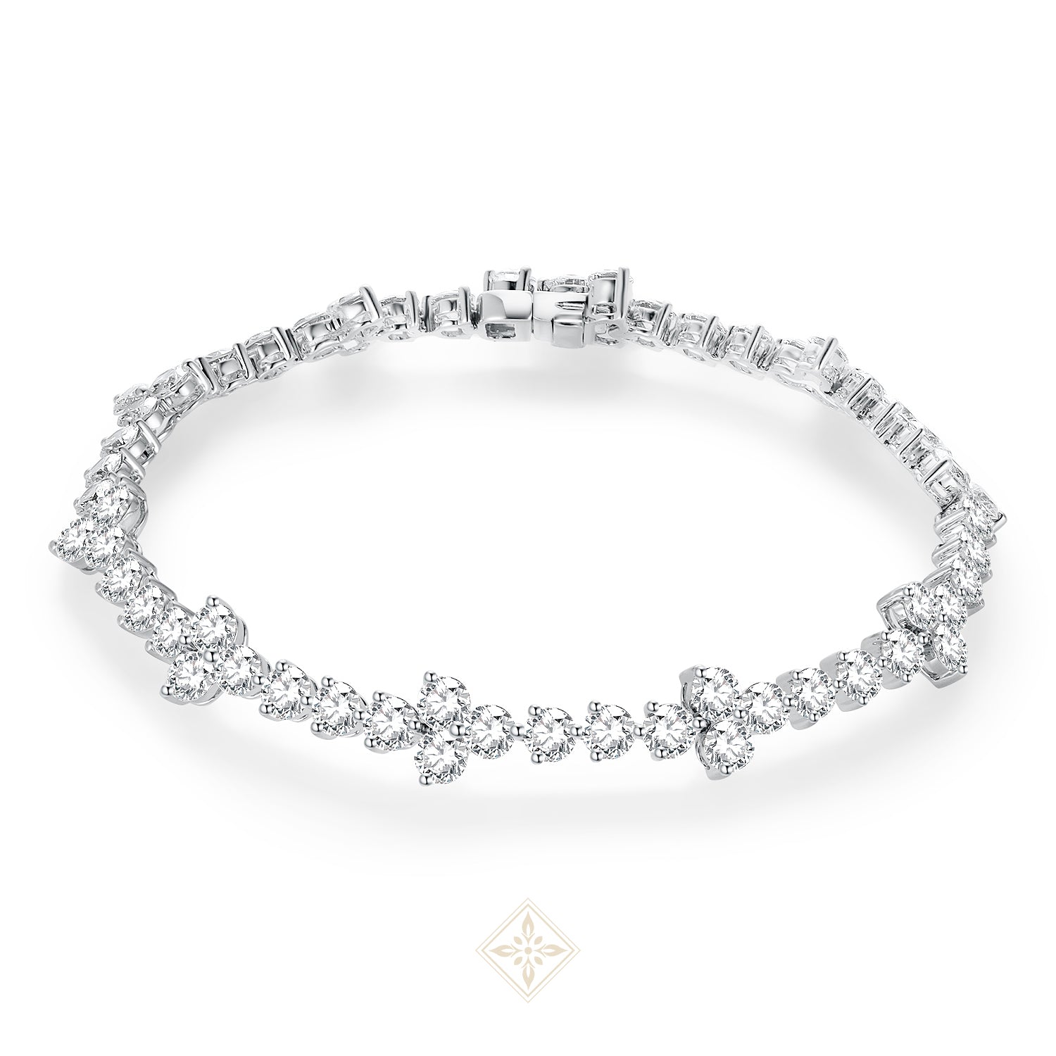 Round Diamond Cluster Bracelet