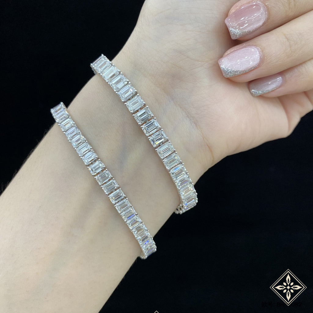 Emerald Cut Diamond Tennis Bracelet
