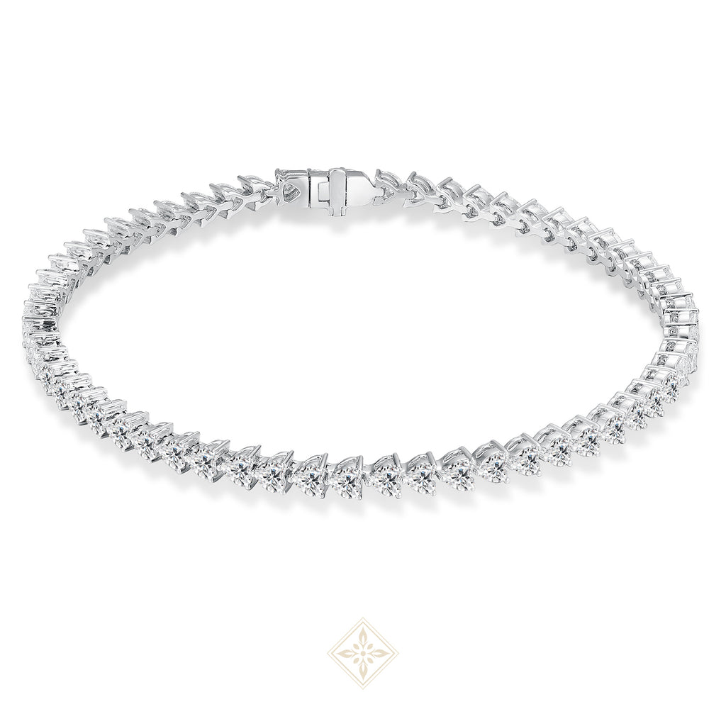 Heart Cut Diamond Tennis Bracelet