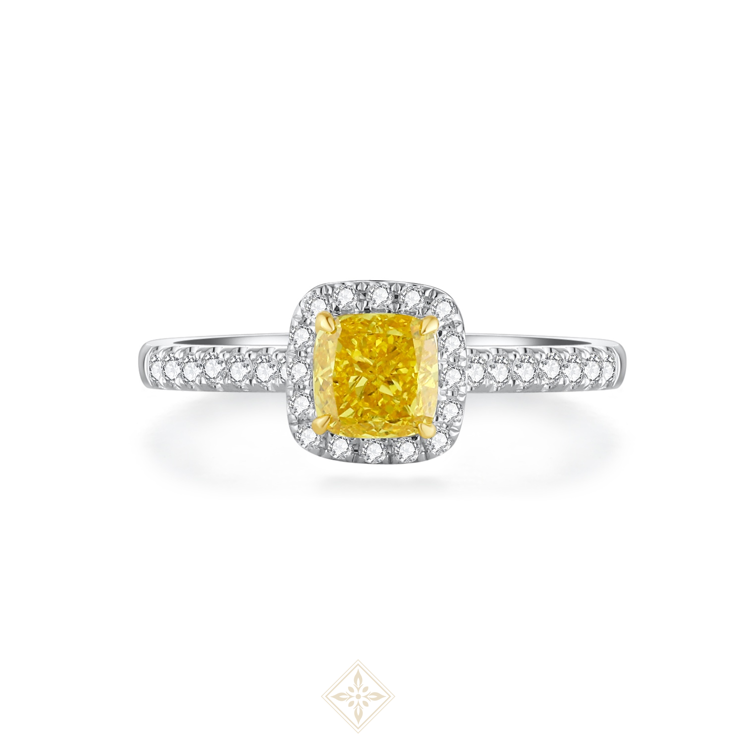 Colored Diamond Halo Ring