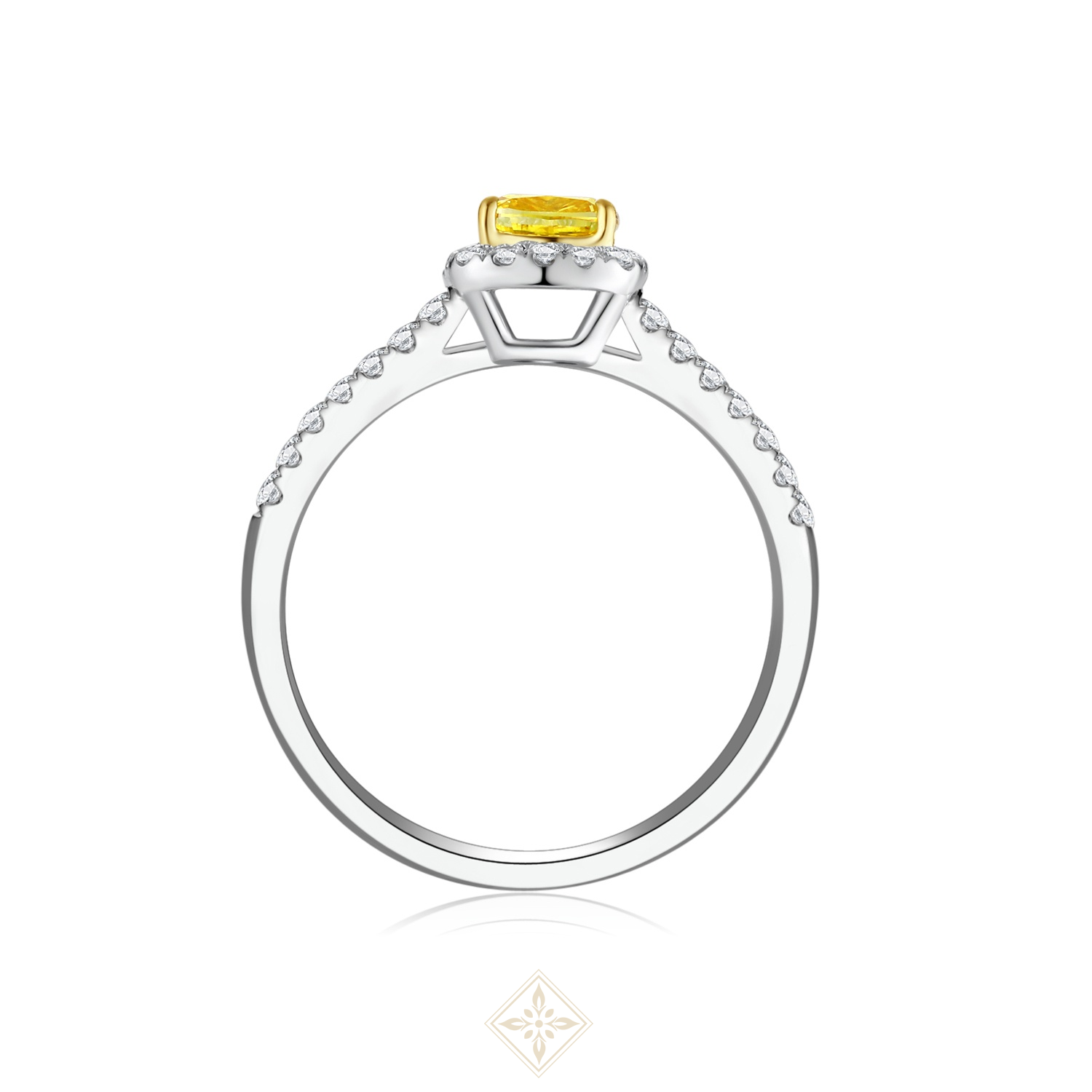 Colored Diamond Halo Ring