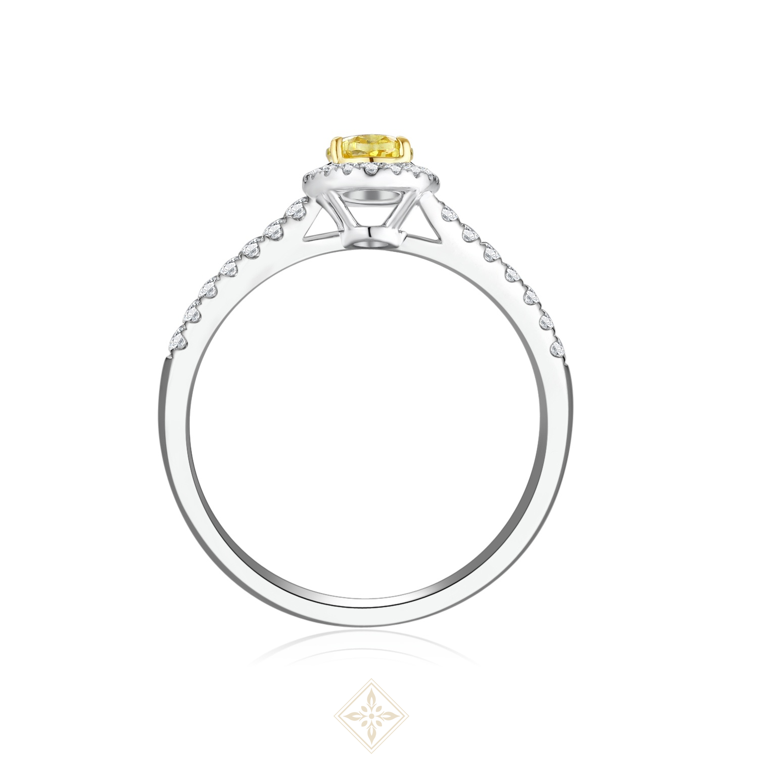 Colored Diamond Halo Ring