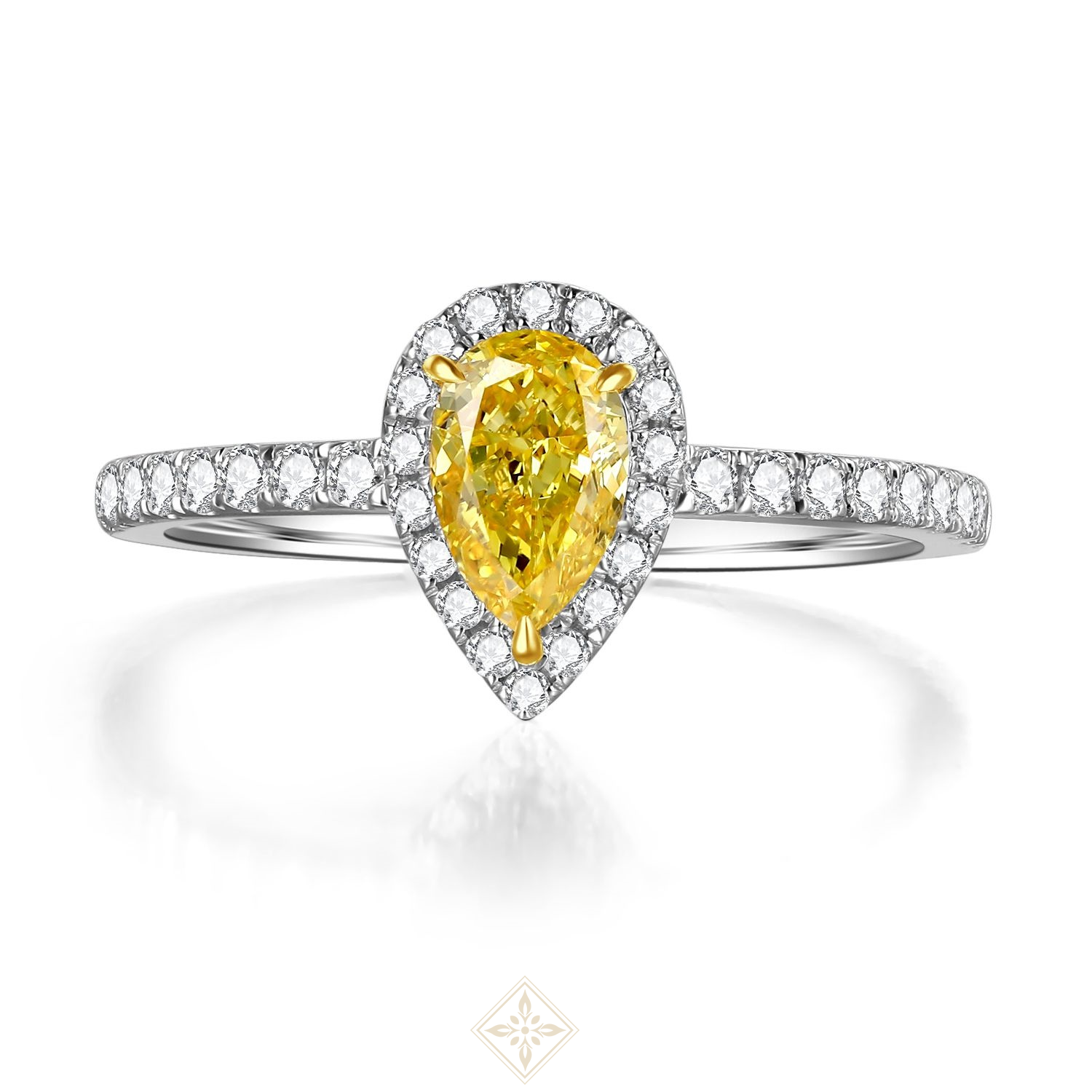 Colored Diamond Halo Ring