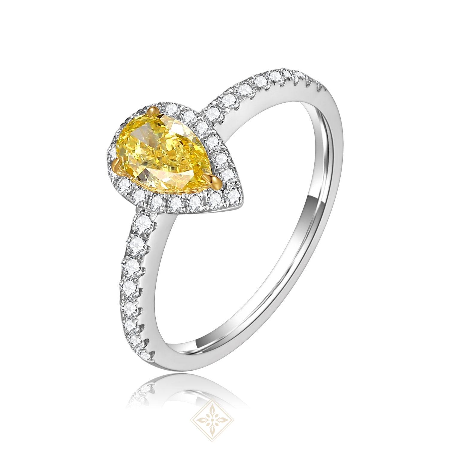 Colored Diamond Halo Ring