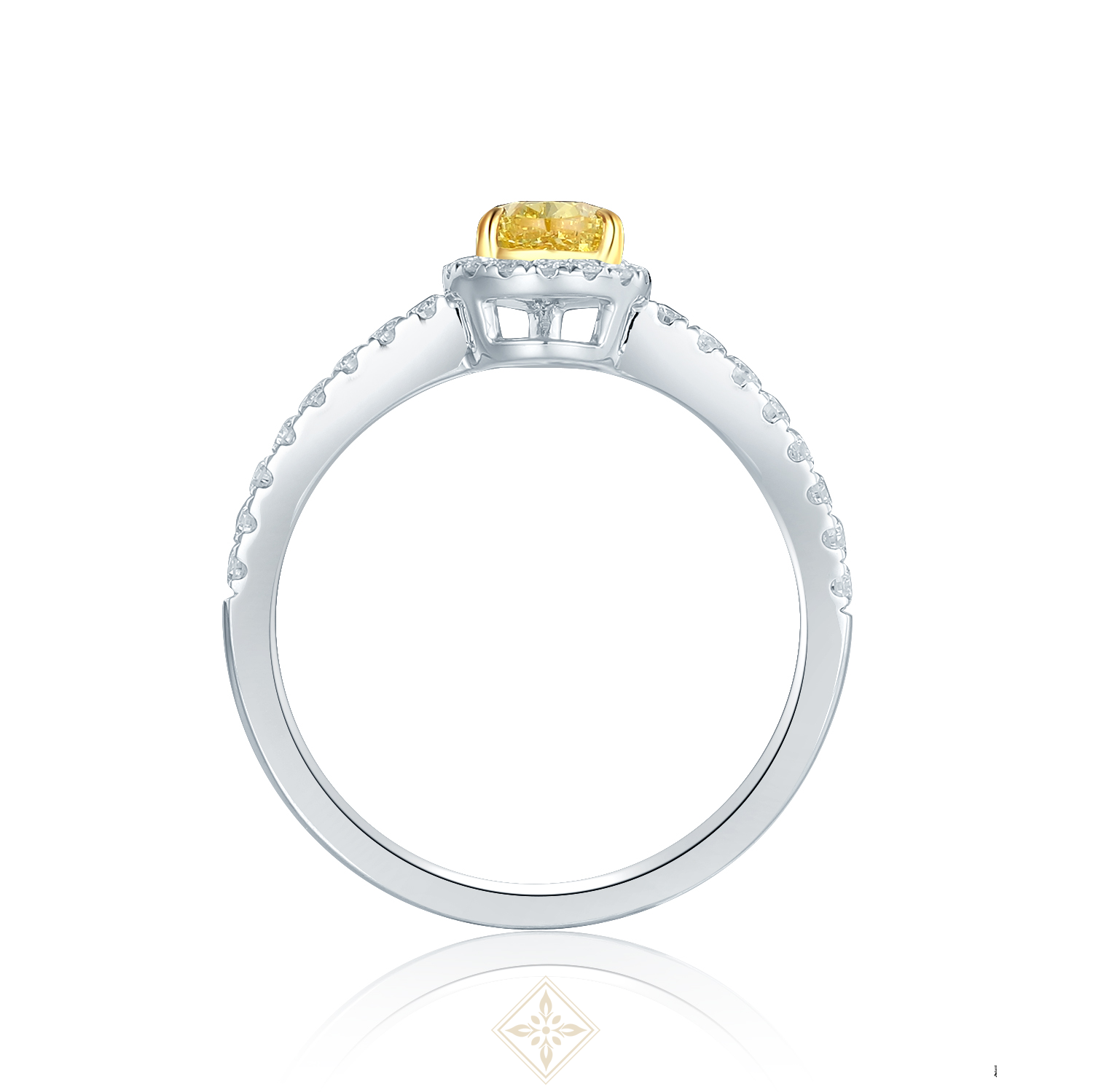 Colored Diamond Halo Ring