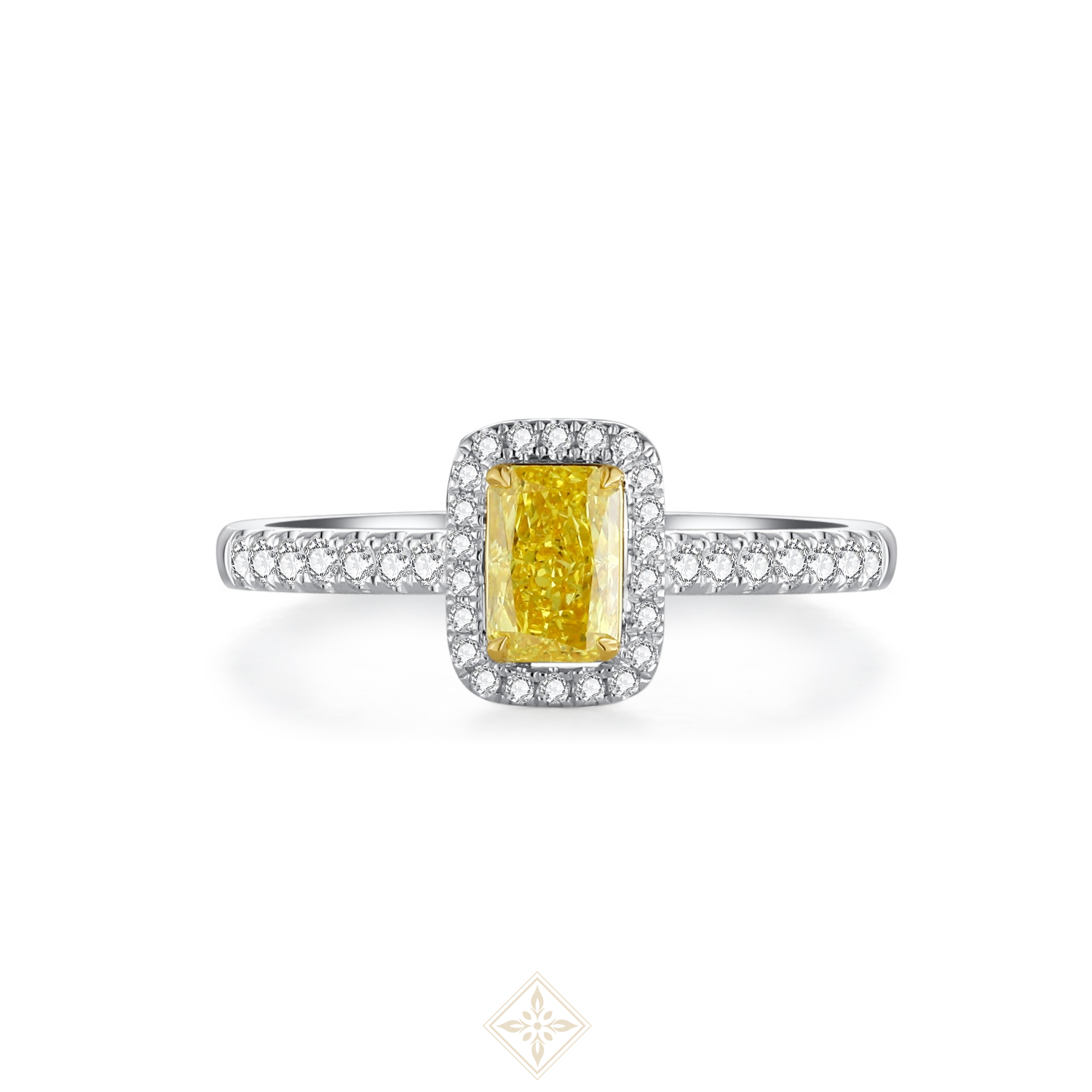 Colored Diamond Halo Ring