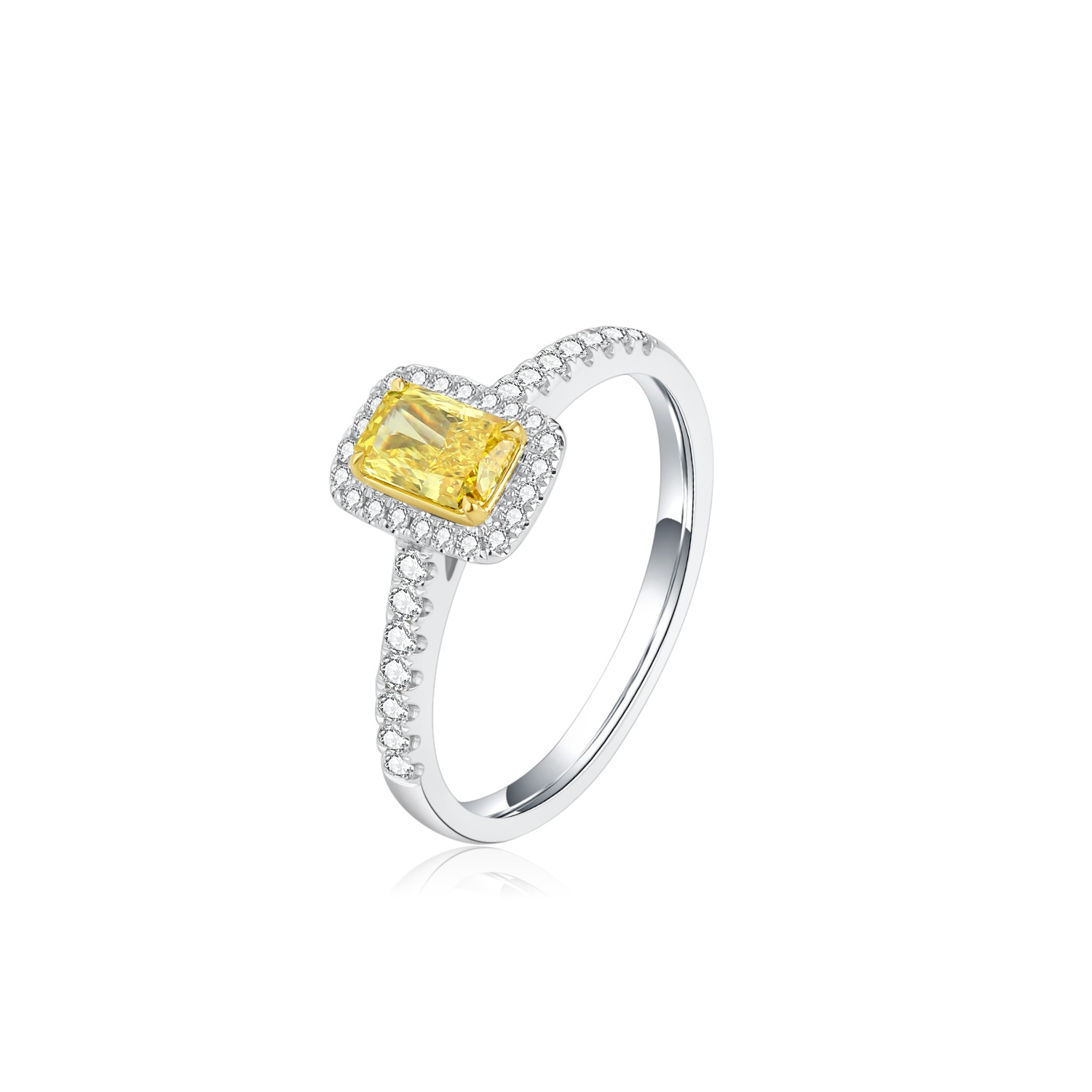 Colored Diamond Halo Ring