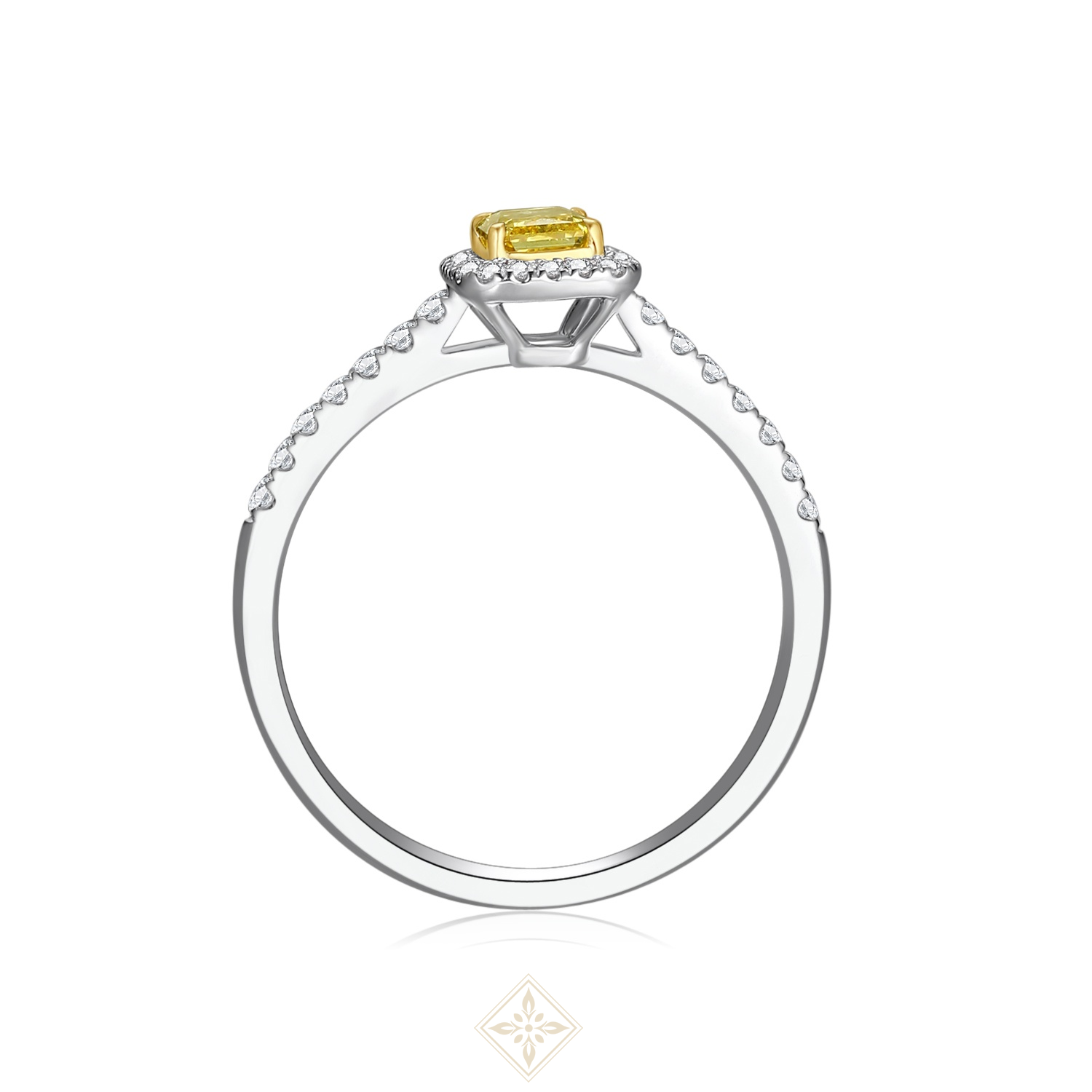 Colored Diamond Halo Ring