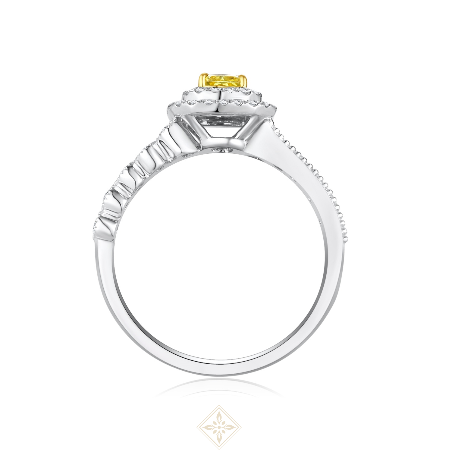 Colored Diamond Halo Ring