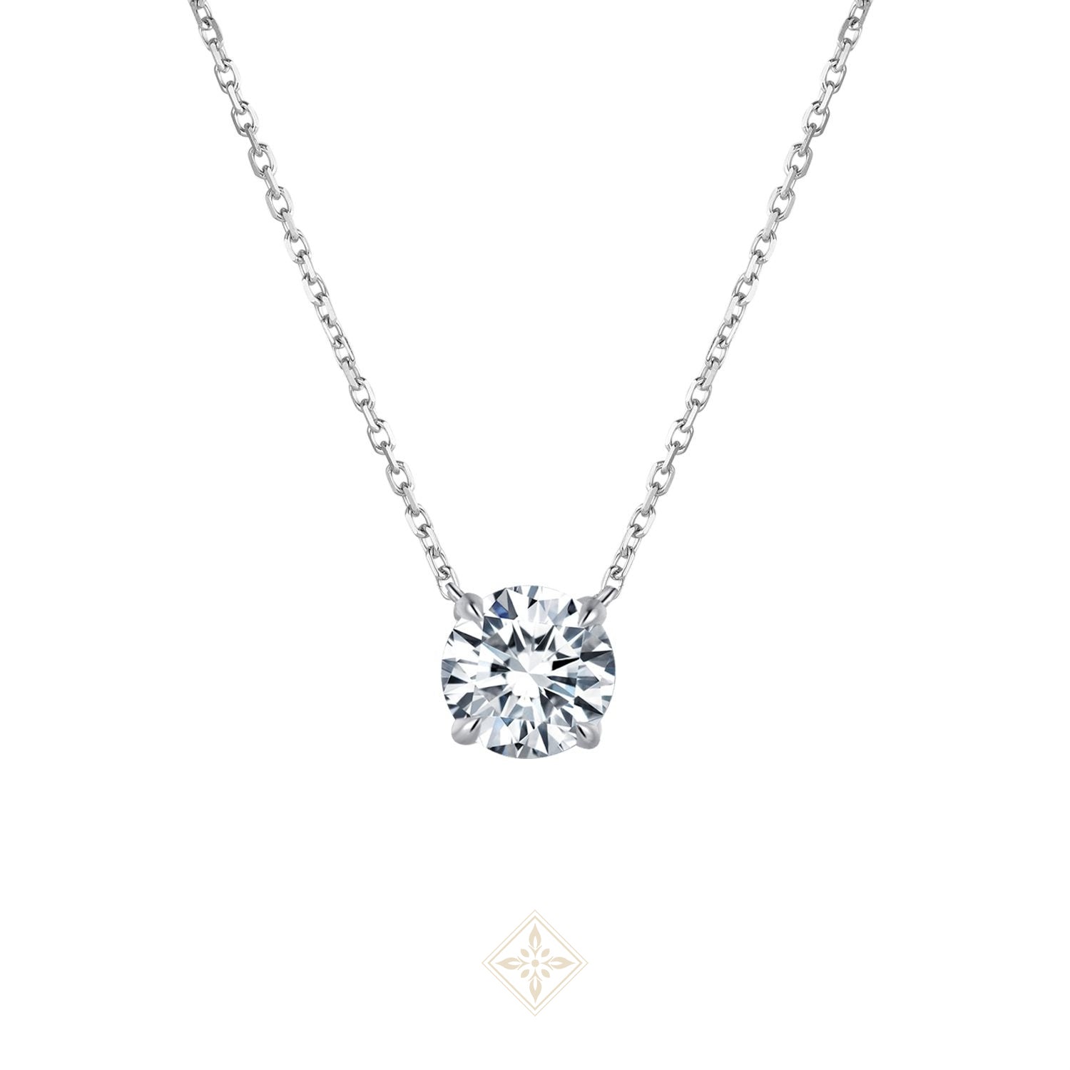 Classic Round Diamond Solitaire Necklace