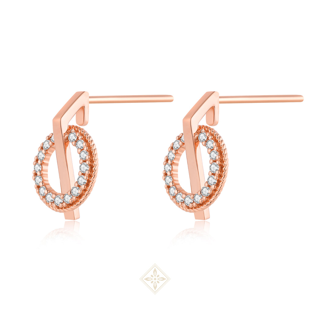 Rose Gold Diamond Earrings
