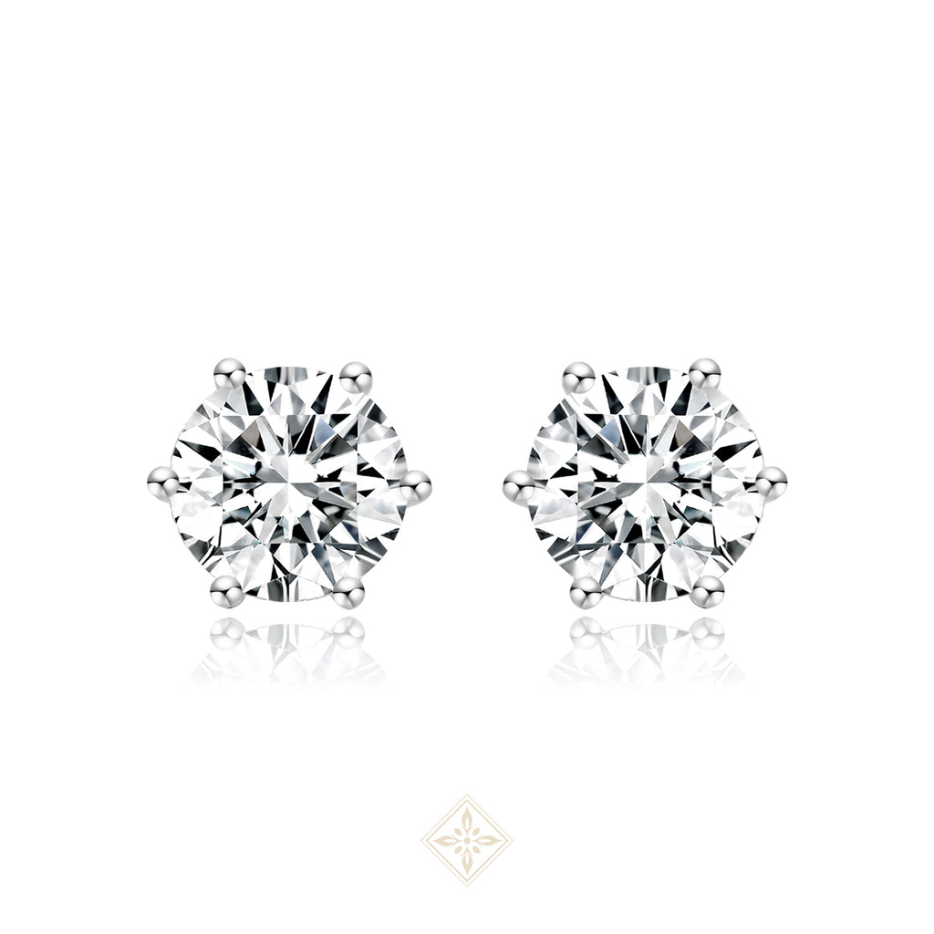 Classic Round Diamond Stud Earrings
