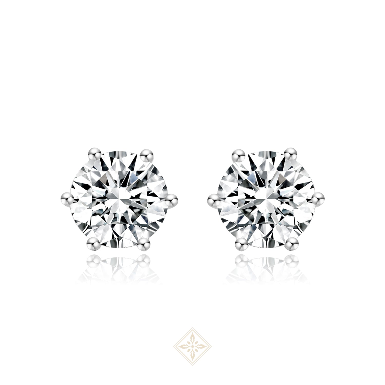 Classic Round Diamond Stud Earrings
