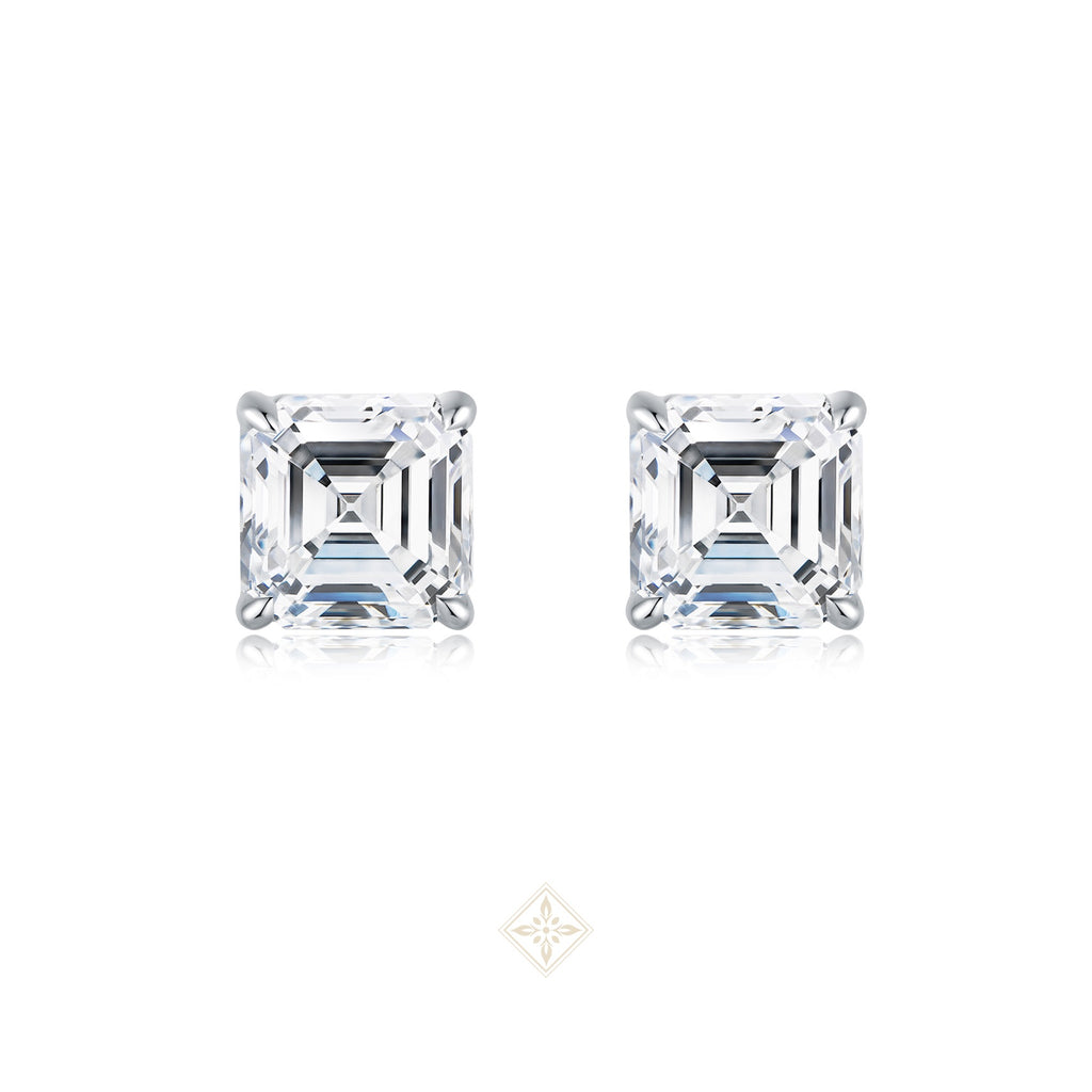 Classic Asscher Diamond Stud Earrings