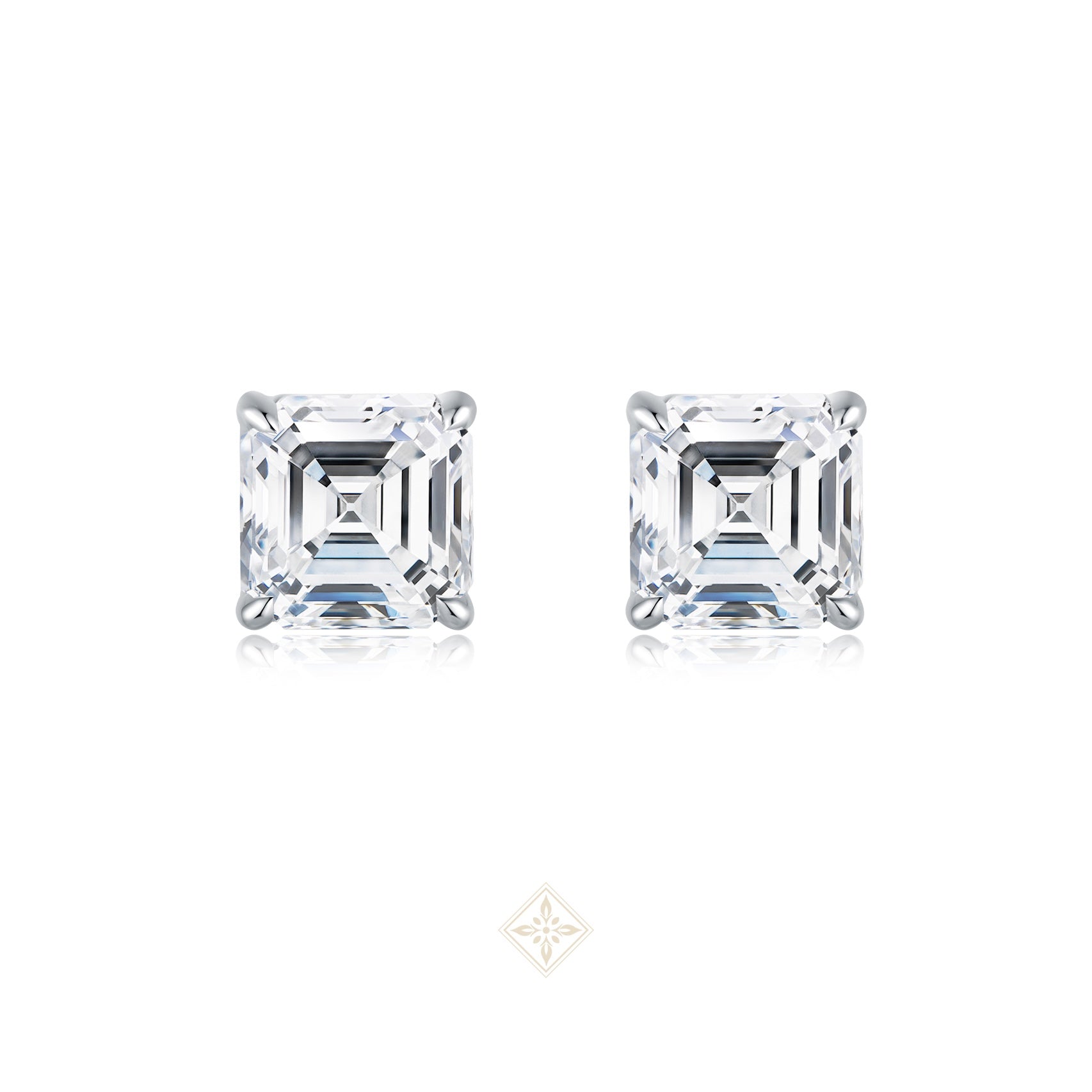 Classic Asscher Diamond Stud Earrings
