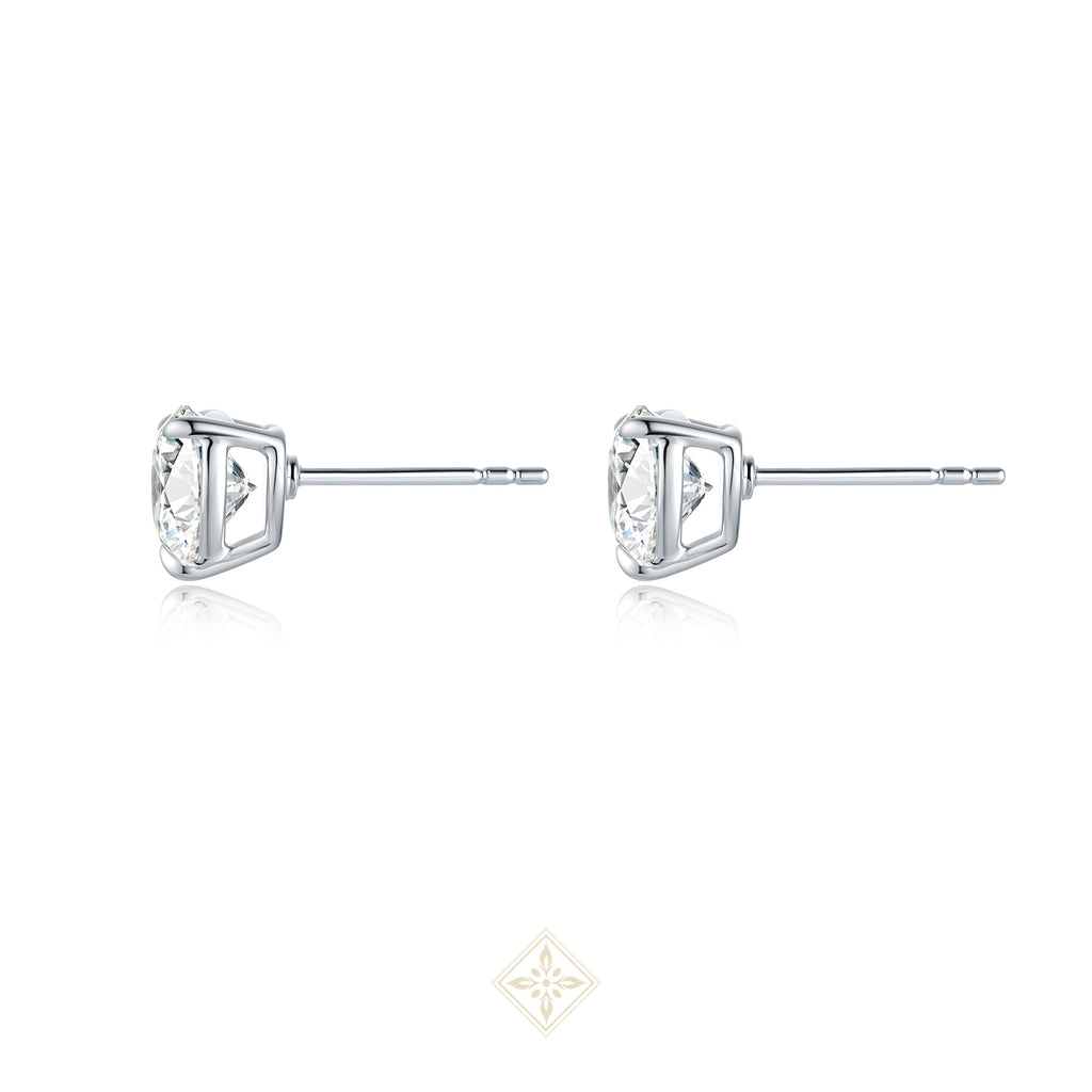 Classic Heart Diamond Stud Earrings