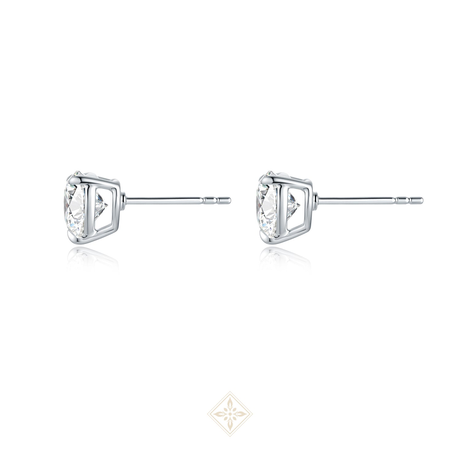 Classic Heart Diamond Stud Earrings