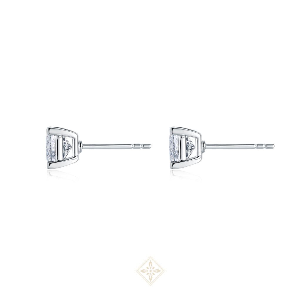 Four-Prong Princess Cut Diamond Stud Earrings