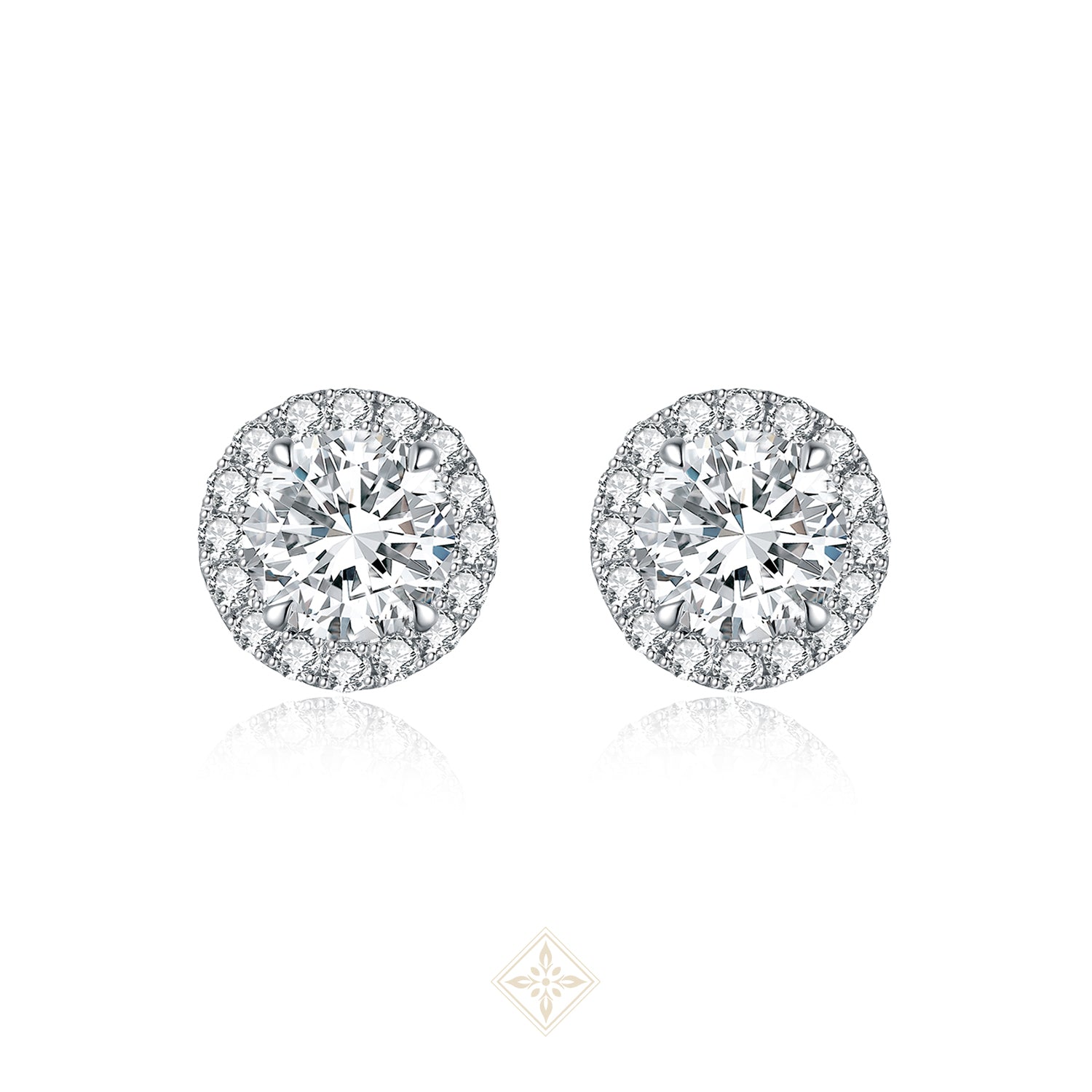 Halo Set Round Diamond Earrings