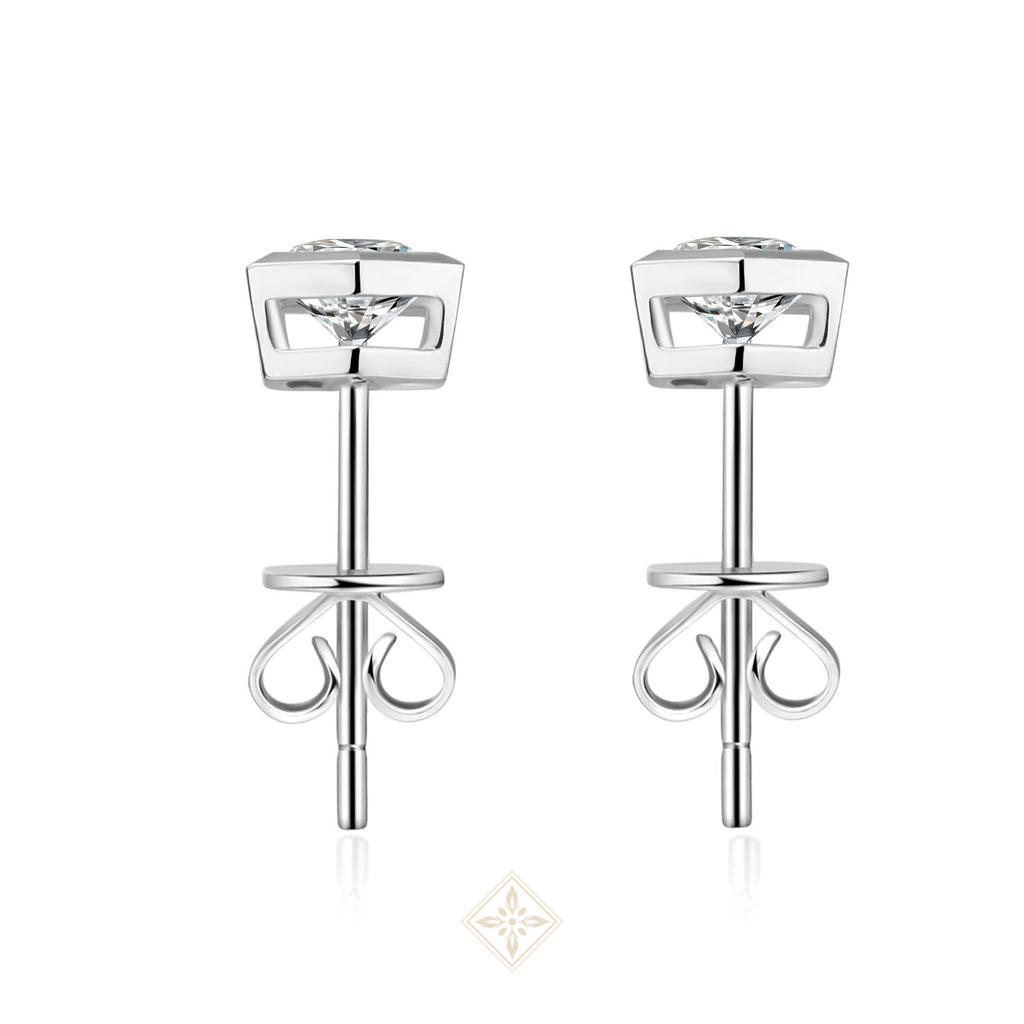 Hexa Diamond Stud Earrings
