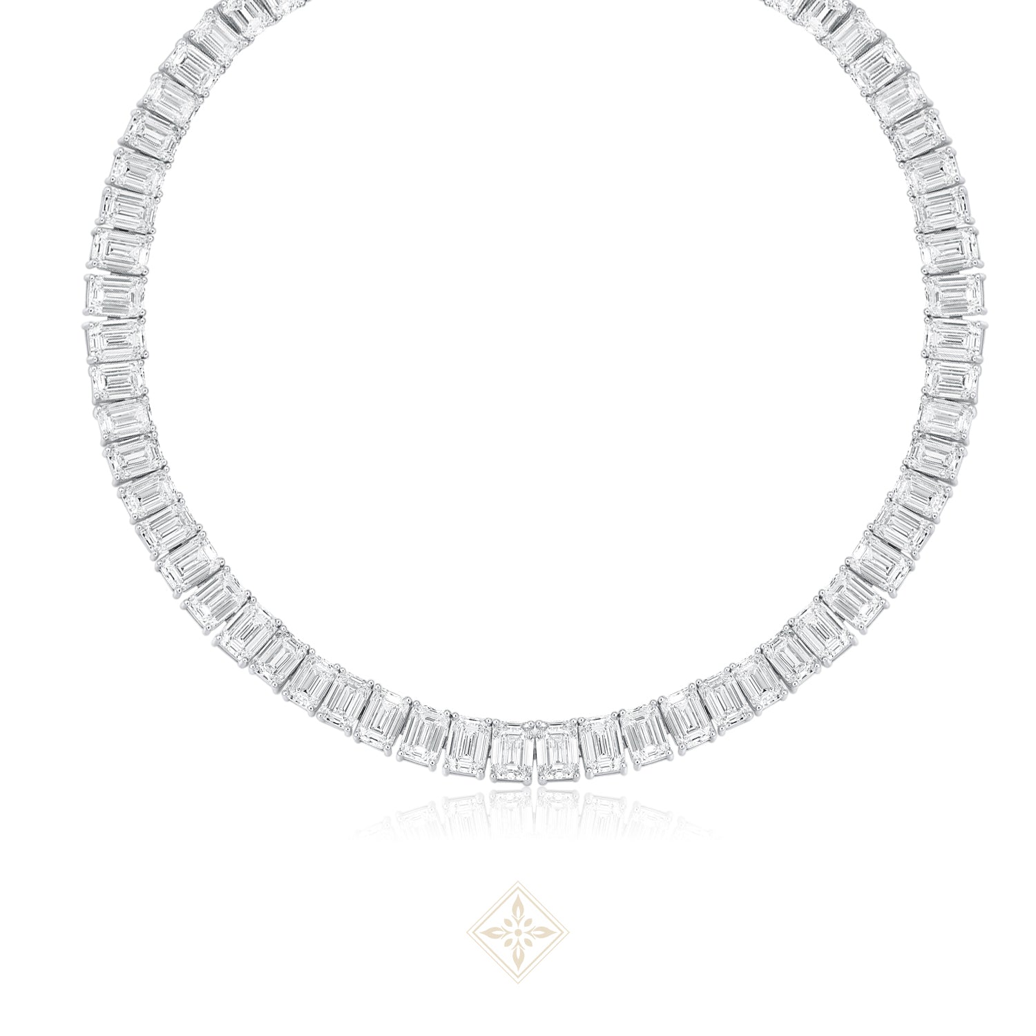 Emerald Cut Diamond Tennis Necklace