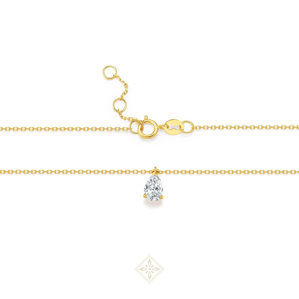 Pear Diamond Solitaire Necklace
