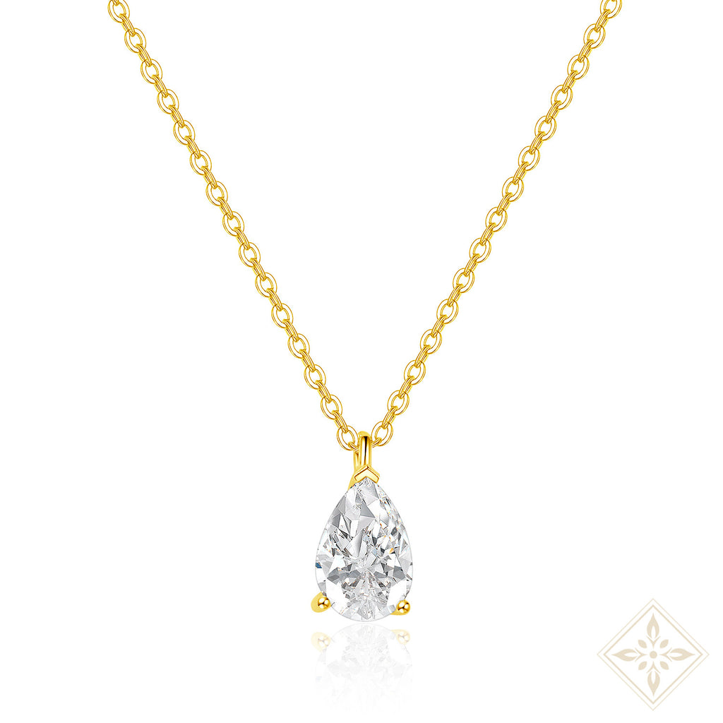 Pear Diamond Solitaire Necklace