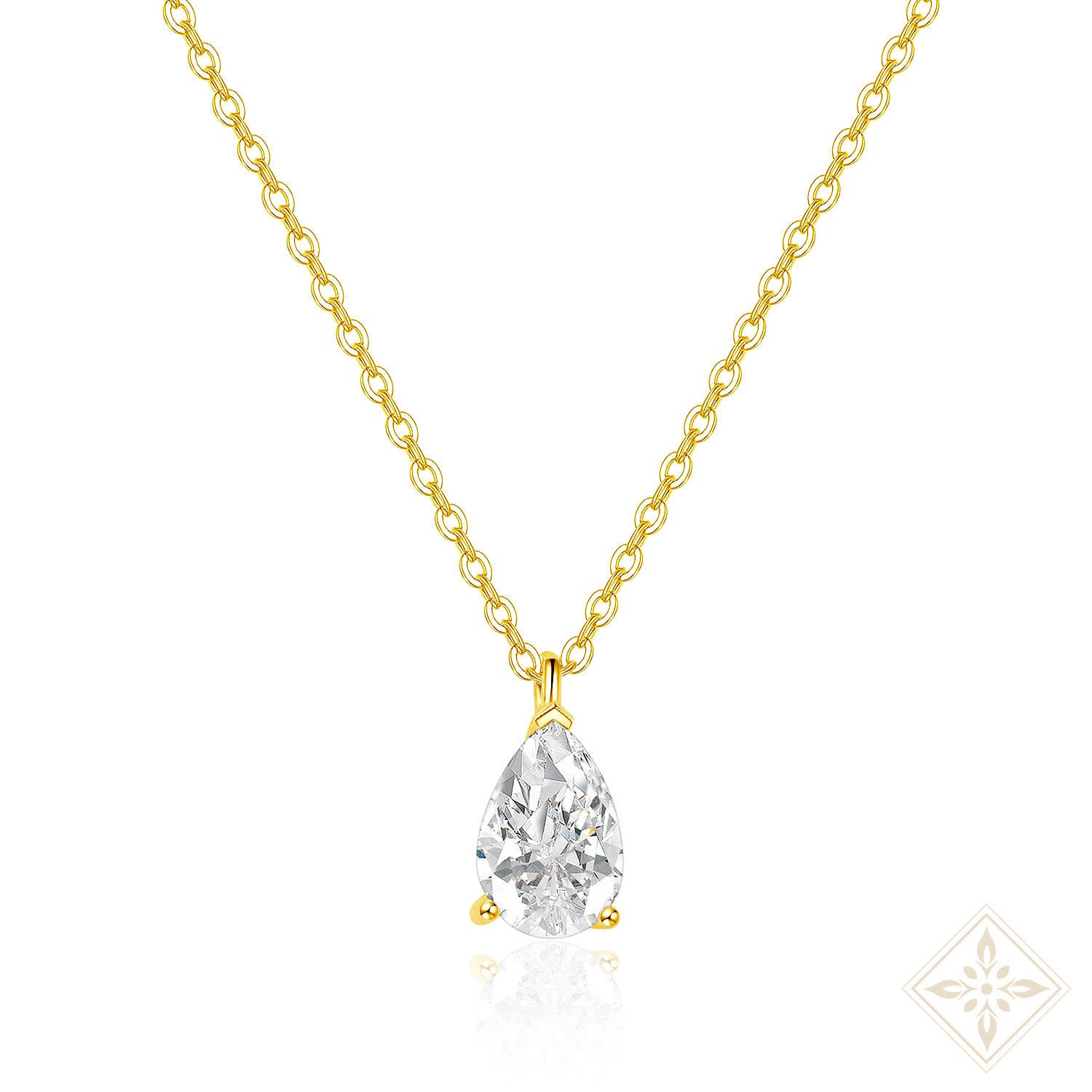 Pear Diamond Solitaire Necklace