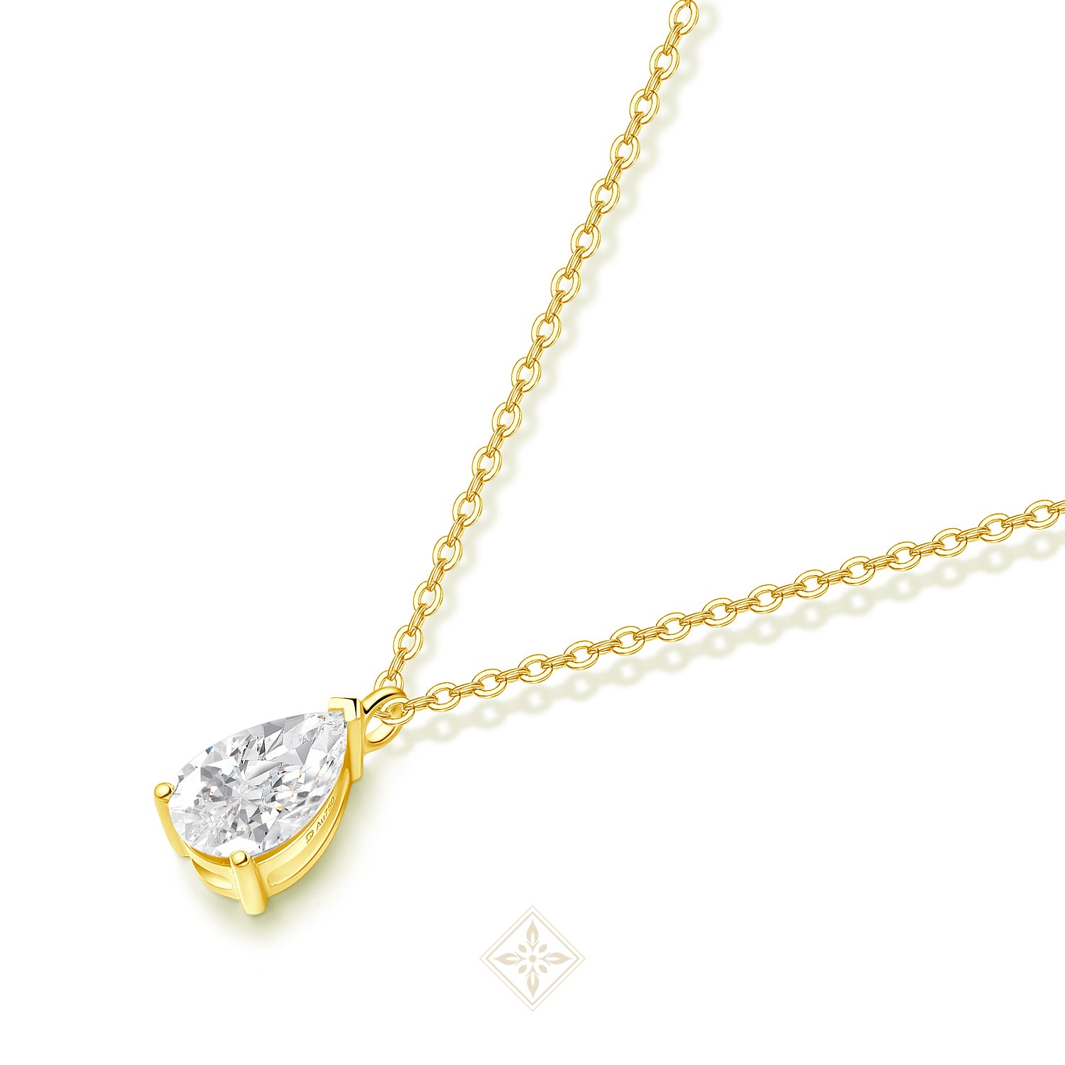 Pear Diamond Solitaire Necklace