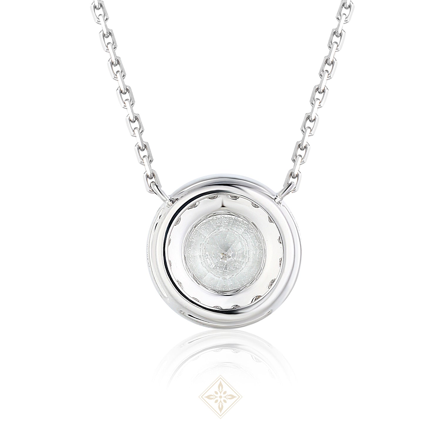 Halo Round Diamond Necklace