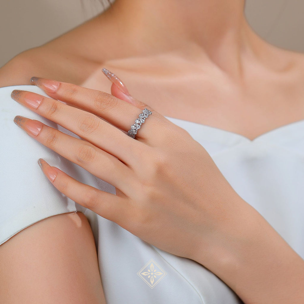 Full Eternity Pear Ring